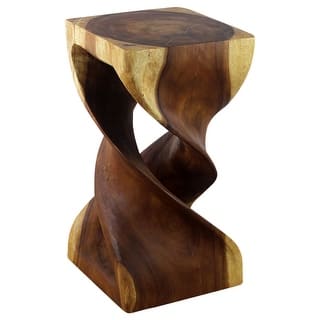 Haussmann® Wood Double Twist Stool Table 12 in SQ x 23 in H Oak Oil - 12 x 12 x 23