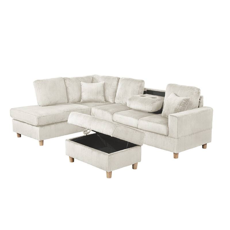 Best Quality Furniture 3-Piece Sectional - 7'9" x 10'6"