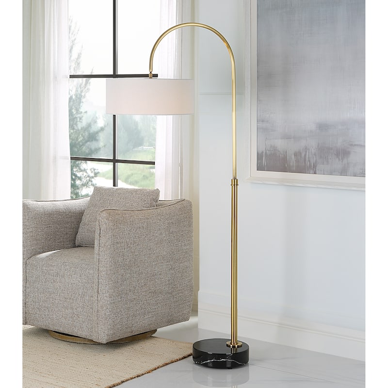 Uttermost Huxford Brass Arch Floor Lamp - 27"W x 68.5"H x 17"D