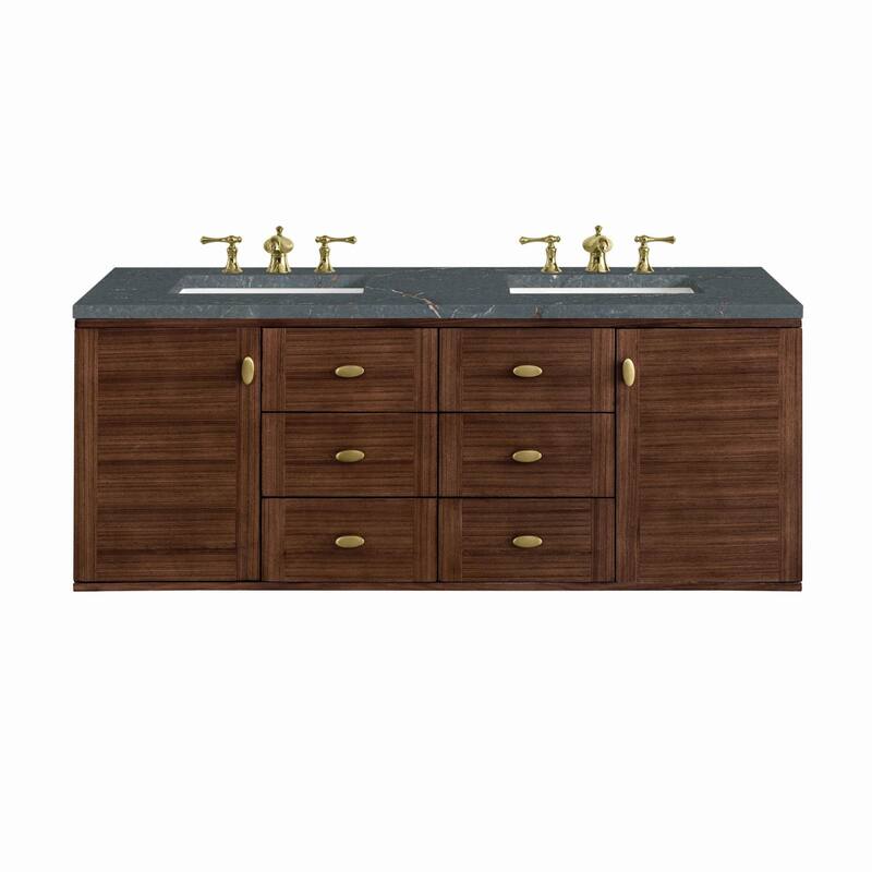 James Martin Vanities 670-V60D-3PBL Amberly 60" Double Basin Wood