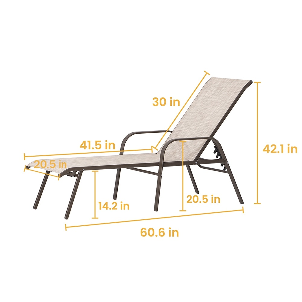 VredHom Adjustable Outdoor Chaise Lounge Chair for Patio or Poolside-image