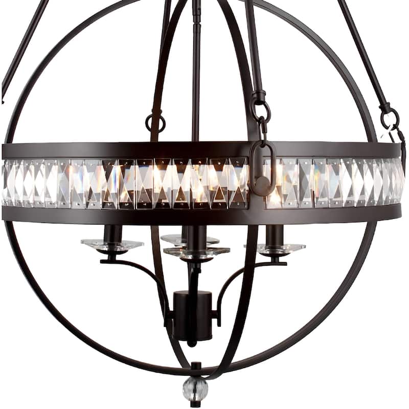 Crystal Orb Pendant Light Bohemian 4-Light Oil Bronze or Silver Luxury Chandelier - N/A