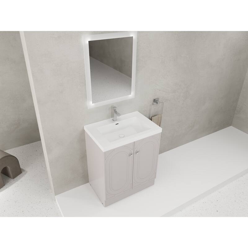 30" Freestanding Bathroom Vanity with Resin Sink