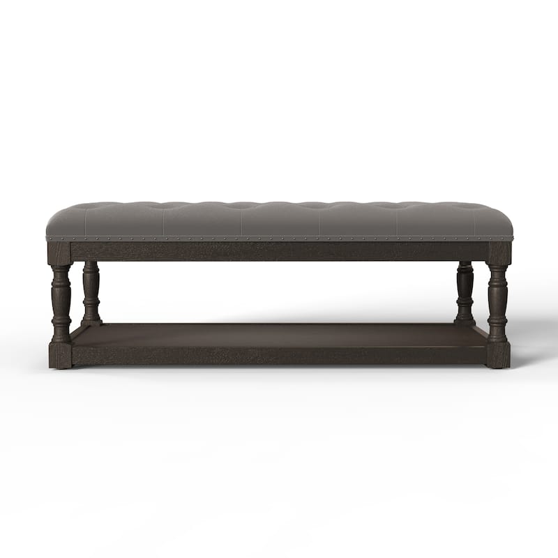 Tubbs 48-inch Tufted Cocktail Shelved Ottoman