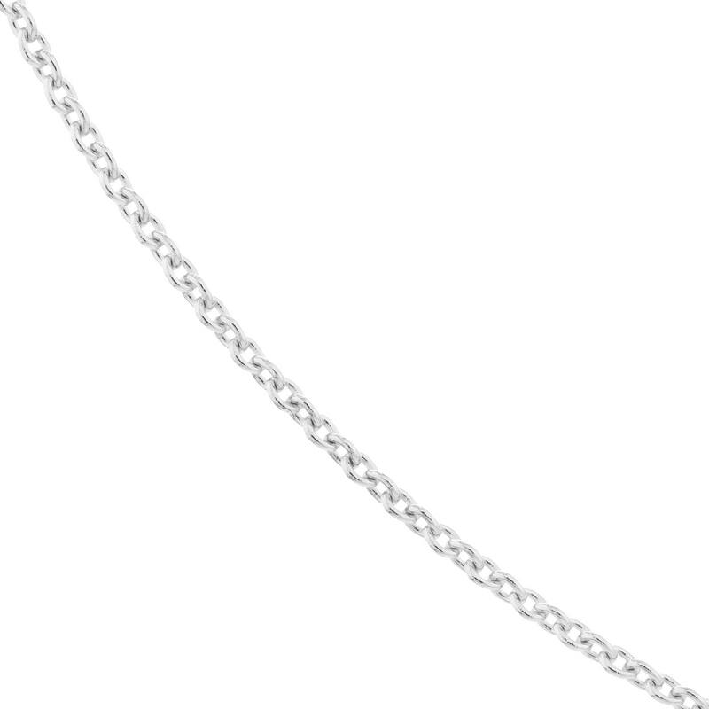 Curata 10k White Gold 1.05mm Cable Chain Necklace (Lobster)