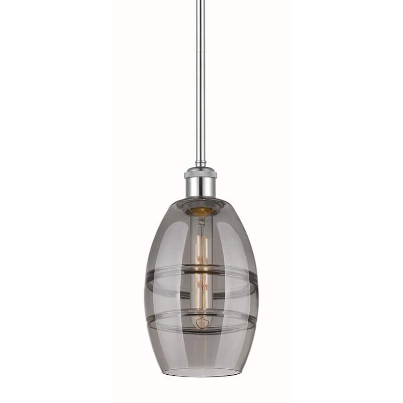 Innovations Lighting 516-1S-9-6 Vaz Pendant Vaz 6" Wide Mini Pendant - Polished Chrome / Light Smoke