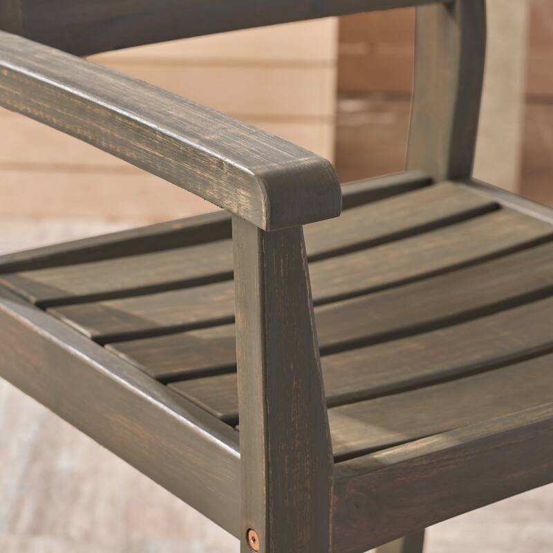 Stamford Outdoor Acacia Barstool (Set of 4) by Christopher Knight Home