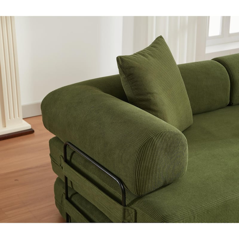 Folding Convertible Sleeper Sofa Bed with 3-Seats, DIY Modular Design for Ultimate Flexibility and Comfort