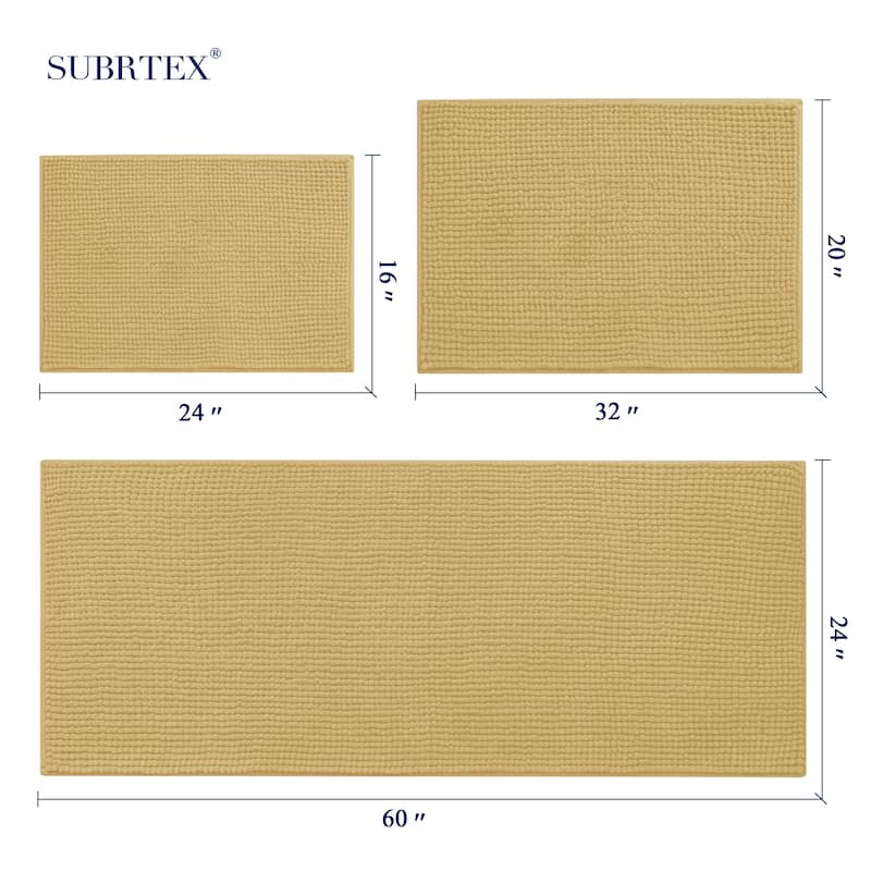 Subrtex Chenille Soft Rugs Super Water Absorbing Shower Mats