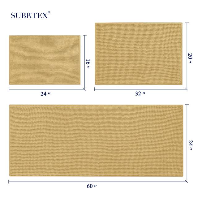 Subrtex Chenille Soft Rugs Super Water Absorbing Shower Mats
