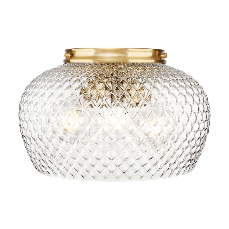 Golden Lighting 1088-3FM CLR Adeline 3 Light 14" Wide Semi-flush - Modern Brushed Gold