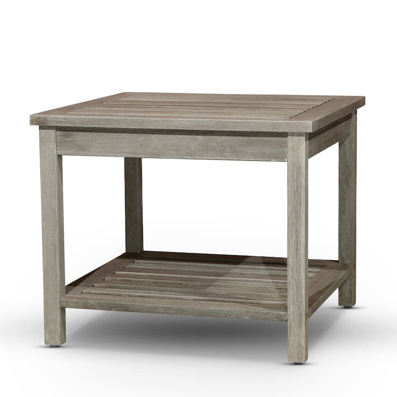 DTY Outdoor Living Longs Peak Eucalyptus 2-Shelf Side Table, Natural Oil