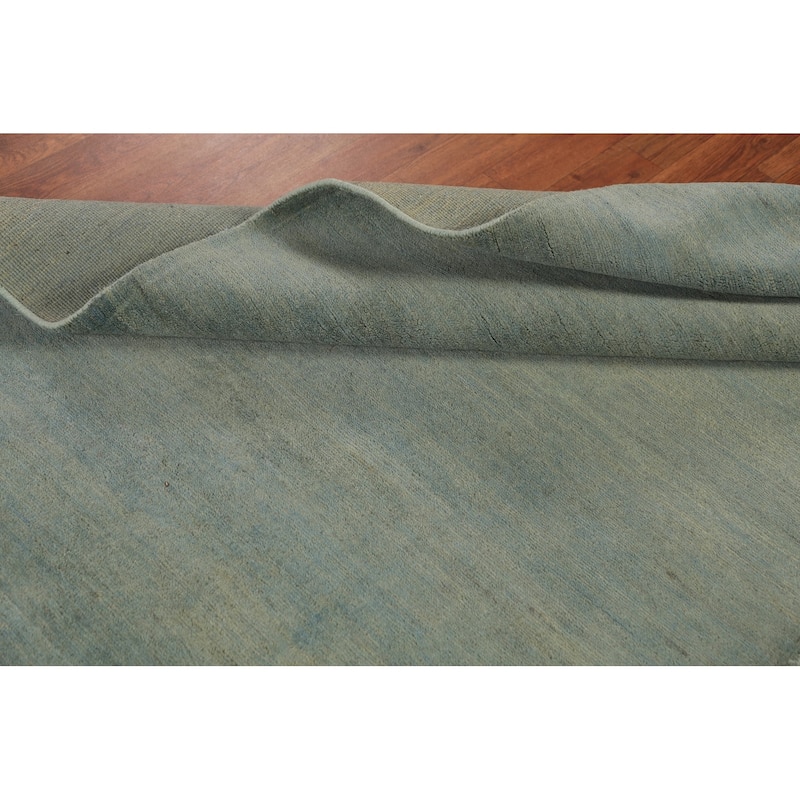 Green & Blue Gabbeh Modern Rug Handmade Wool Carpet - 4'1" x 5'11"