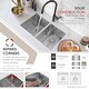 preview thumbnail 3 of 10, Stylish Dual Mount 28" Double-Bowl Stainless Steel Kitchen Sink S-300TG - 28" x 18" x 10"