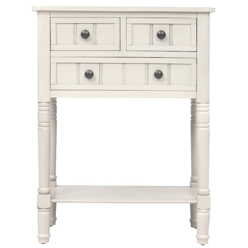 Slim Sofa Table with Three Storage Drawers