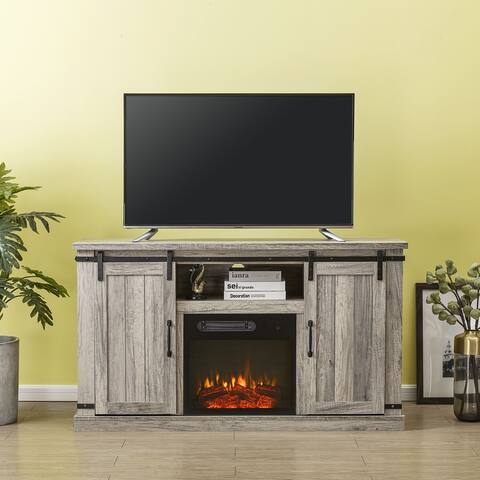 54 in. TV Stand Console for TVs up to 60 in. with Electric Fireplace