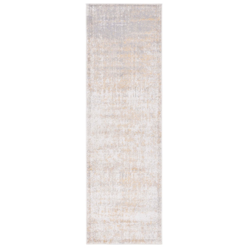 SAFAVIEH Adirondack Guillerma Modern Abstract Distressed Rug - 2'6" x 8' Runner - Creme/Gold