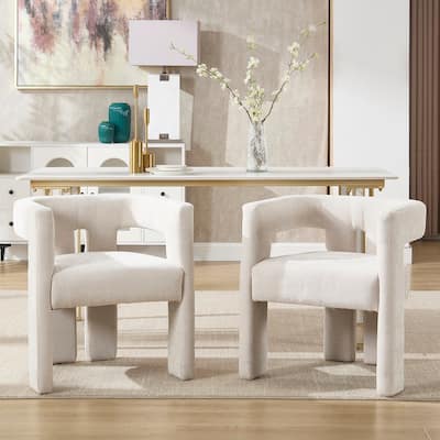 2PCS Barrel Chenille Side Chair