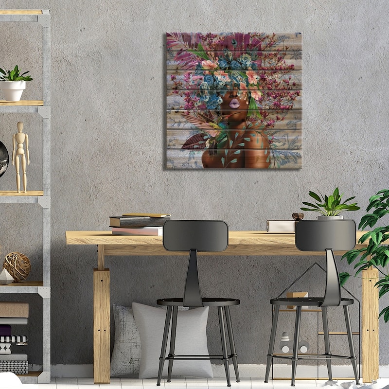 Women In Bloom - Purplicious Print On Wood by Yvonne Coleman Burney - Multi-Color