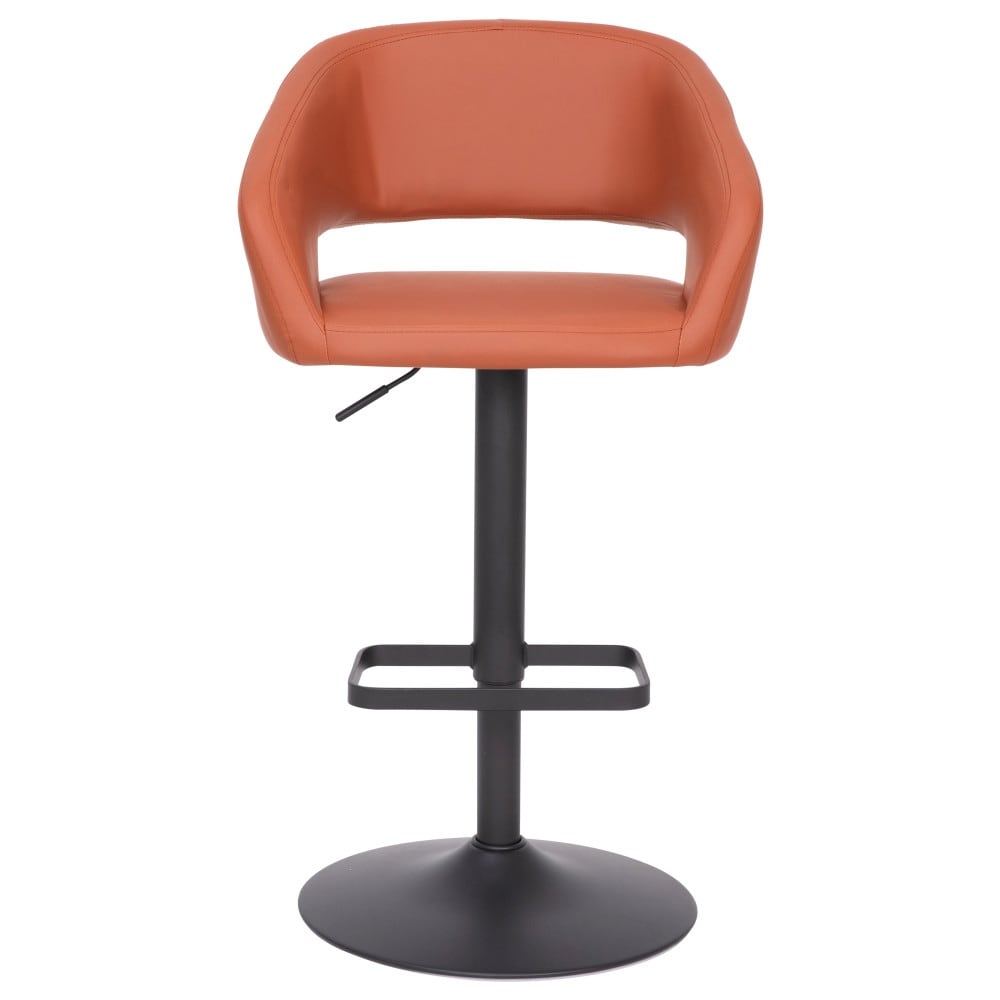 Vinyl Adjustable Height Barstool with Rounded Mid-Back