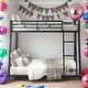 preview thumbnail 10 of 16, Modern Twin Over Full Metal Floor Bunk Bed,Durable Steel Frame Construction,White Black