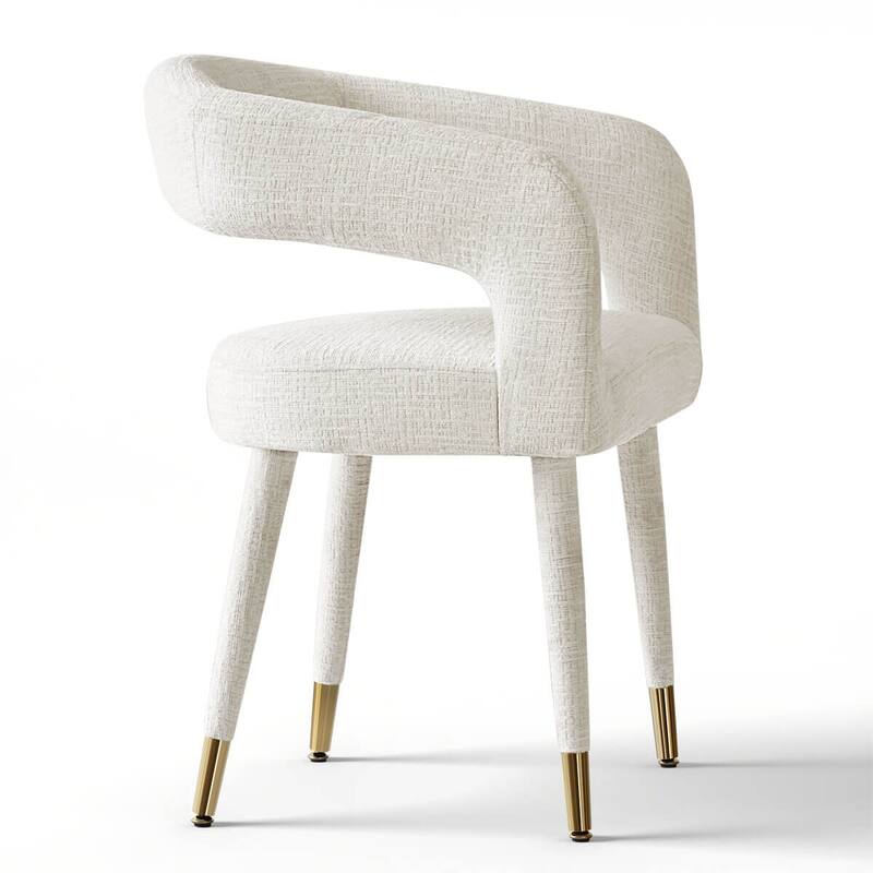 Modern Upholstered Dining Chairs with Arm (Set of 2)