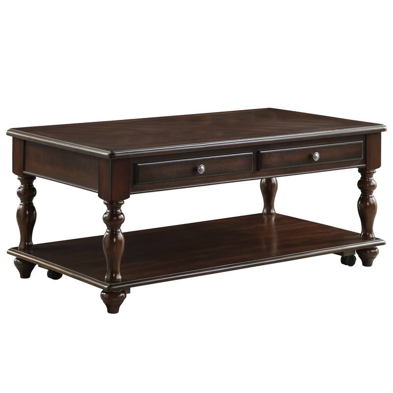 Modern Traditional Style Cocktail Table Lift Top Storage Shelf 1pc - Espresso