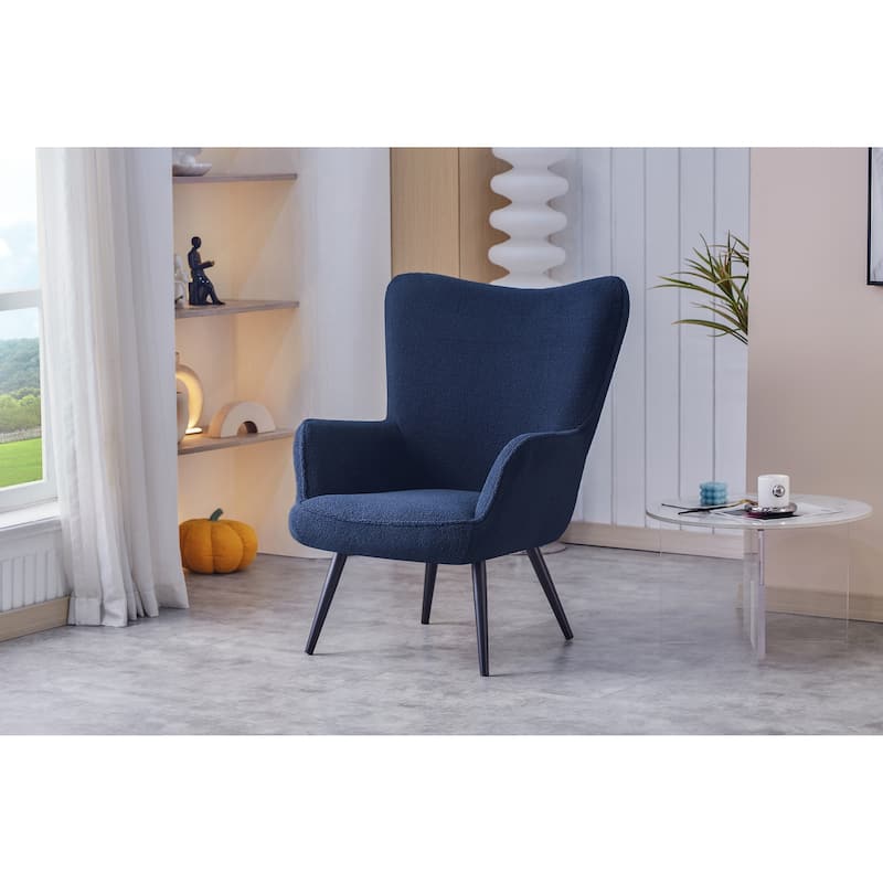 Porthos Home Kindel Fabric Wingback Accent Chair with Powder Coated Steel Legs