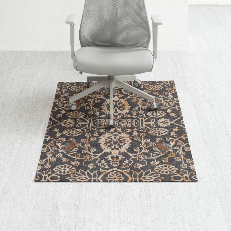 Jani 36"x48" Rug'd Chair Mat-Rug Style Office Chairmat for Carpet & Hard Floors| 0.25" Thick |Non-Slip, Foldable Desk Chair Mat - Robin