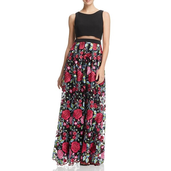 avery g floral ball gown