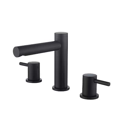Circular 8" Bathroom Sink Widespread Faucet with Drain Assembly