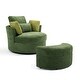 preview thumbnail 131 of 198, 41" W Oversized Accent Barrel Swivel Chair with Moon Storage Ottoman