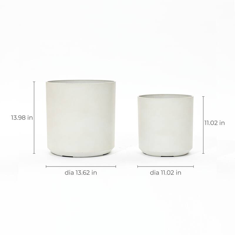 2-Piece HDPE Round Plastic Pot Planters Set