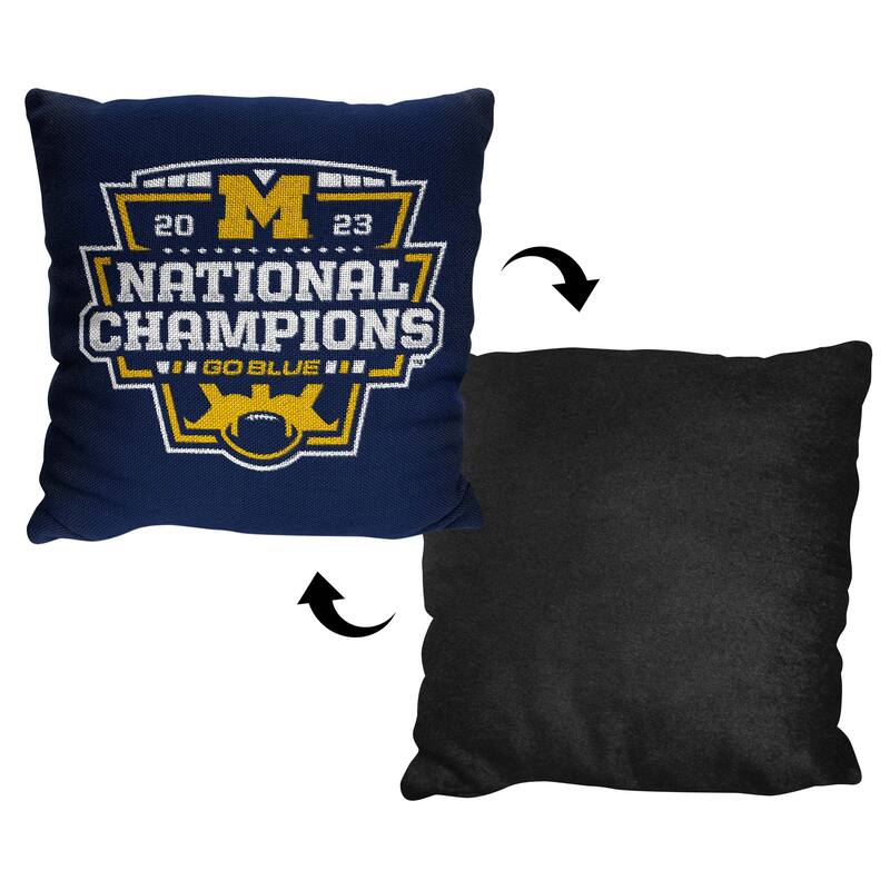 NCAA Michigan Wolverines 2023 FBC Logo 18 Inch Tapestry Pillow