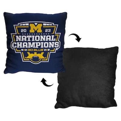 NCAA Michigan Wolverines 2023 FBC Logo 18 Inch Tapestry Pillow