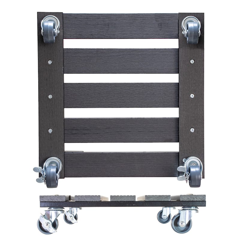 WAGNER design yourself 11.4" Square WPC Plant Caddy, Indoor/Outdoor, with Brakes