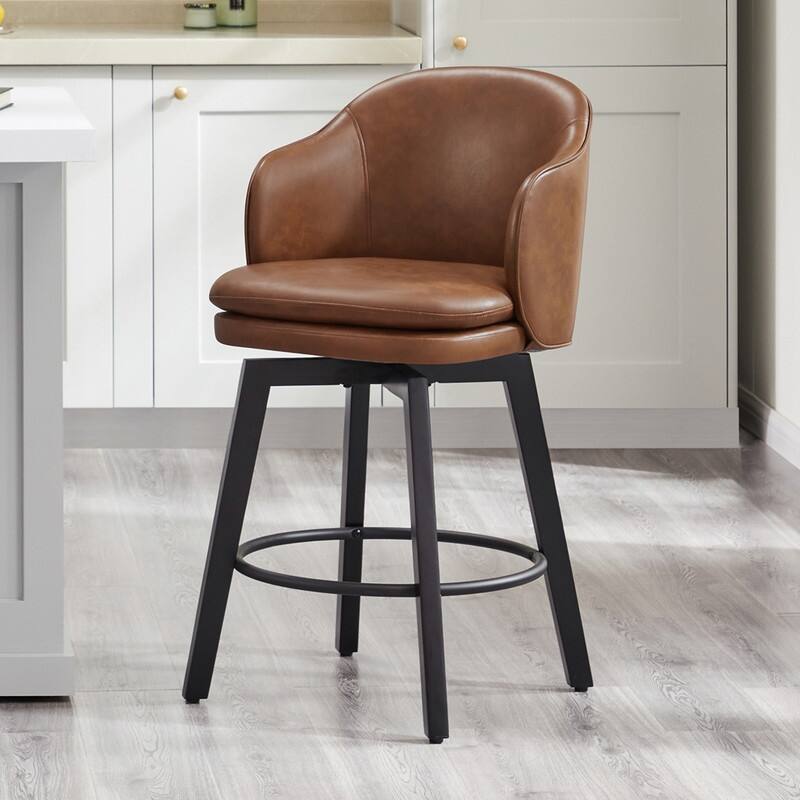 Spruce & Spring Kaylee Modern Swivel Counter Height Bar Stools with Arm