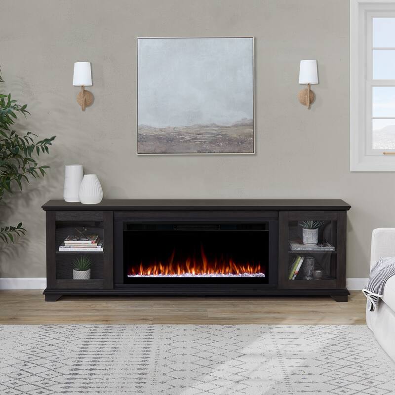 Benjamin 81" Smart Landscape Electric Fireplace by Real Flame - Weathered Wood