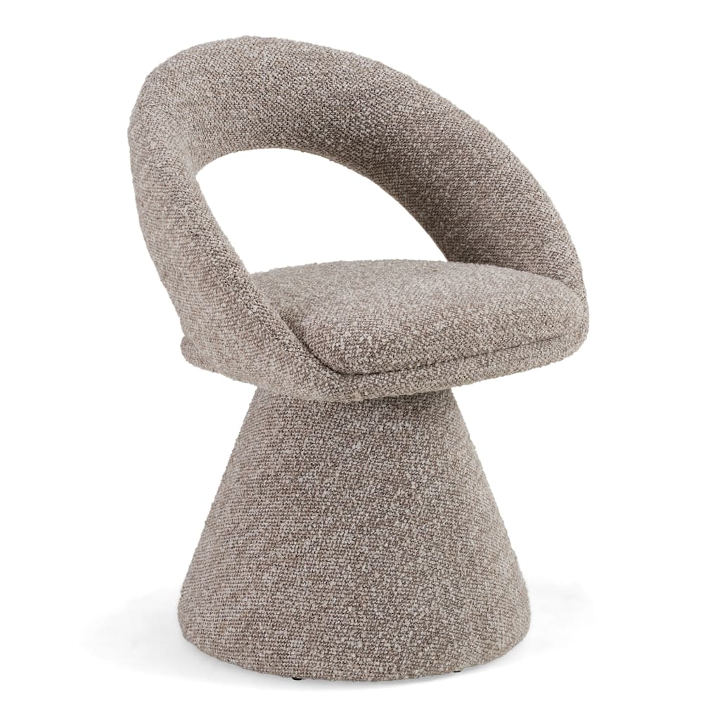 Modrest Wiles Modern Grey Fabric Swivel Dining Chair