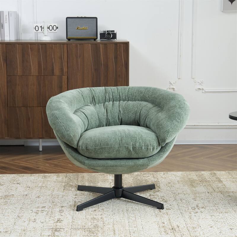 Ergonomic Chenille Office Chair Swivel Chair, Rotating Chair Club Chair Accent Chair with Removable Cushion
