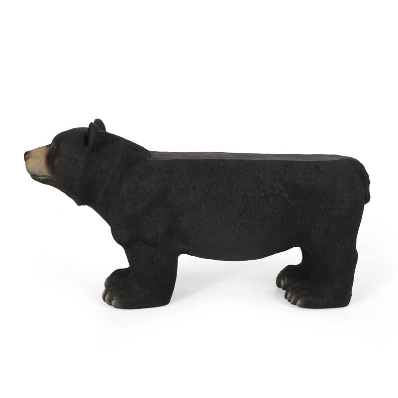 Collinston Outdoor Cast Stone Outdoor Bear Garden Bench by Christopher Knight Home