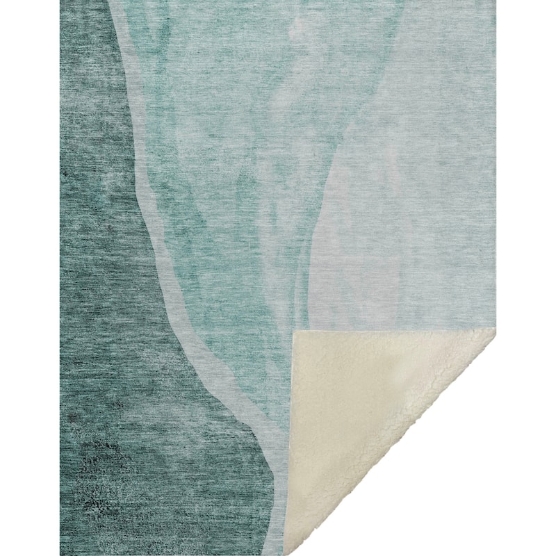 Premium Machine Washable Casual Contemporary Sherpa Throw Blanket