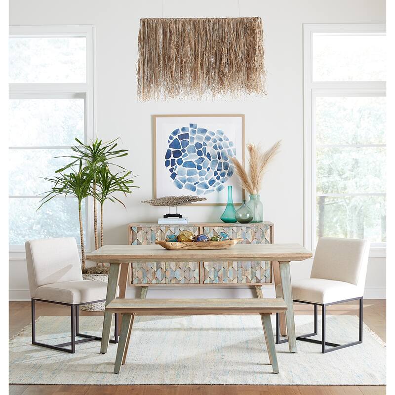 Cordoba Vintage Teal Reclaimed Teak Bench