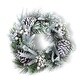 preview thumbnail 1 of 8, Christmas Home Decor Green White Snow Flocking Iron Christmas Wreath - 15.75