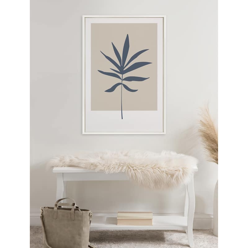 Kate and Laurel Blue Botanical Framed Canvas by Creative Bunch Studio