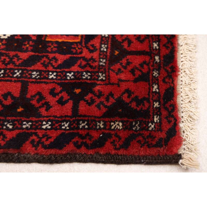ECARPETGALLERY Hand-knotted Teimani Red Wool Rug - 3'7 x 6'4