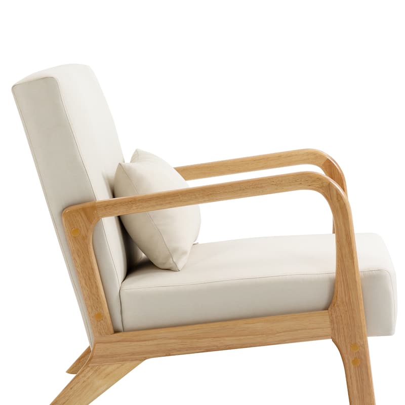 Briston 2 Set Mid Century Modern Wood Accent Chairs with pillow
