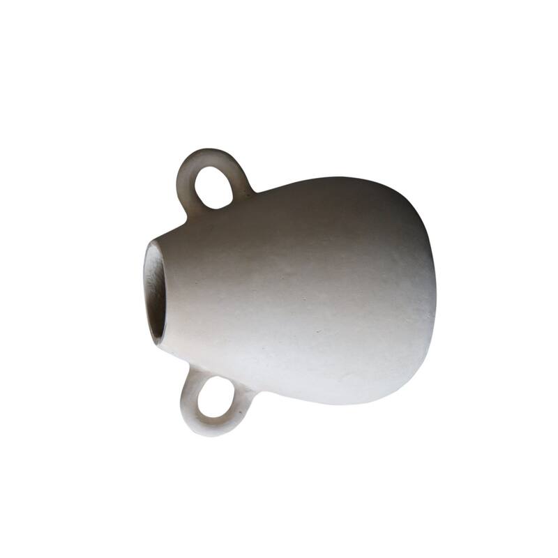 Paper Mache Vase with Handles - 10.25" - White