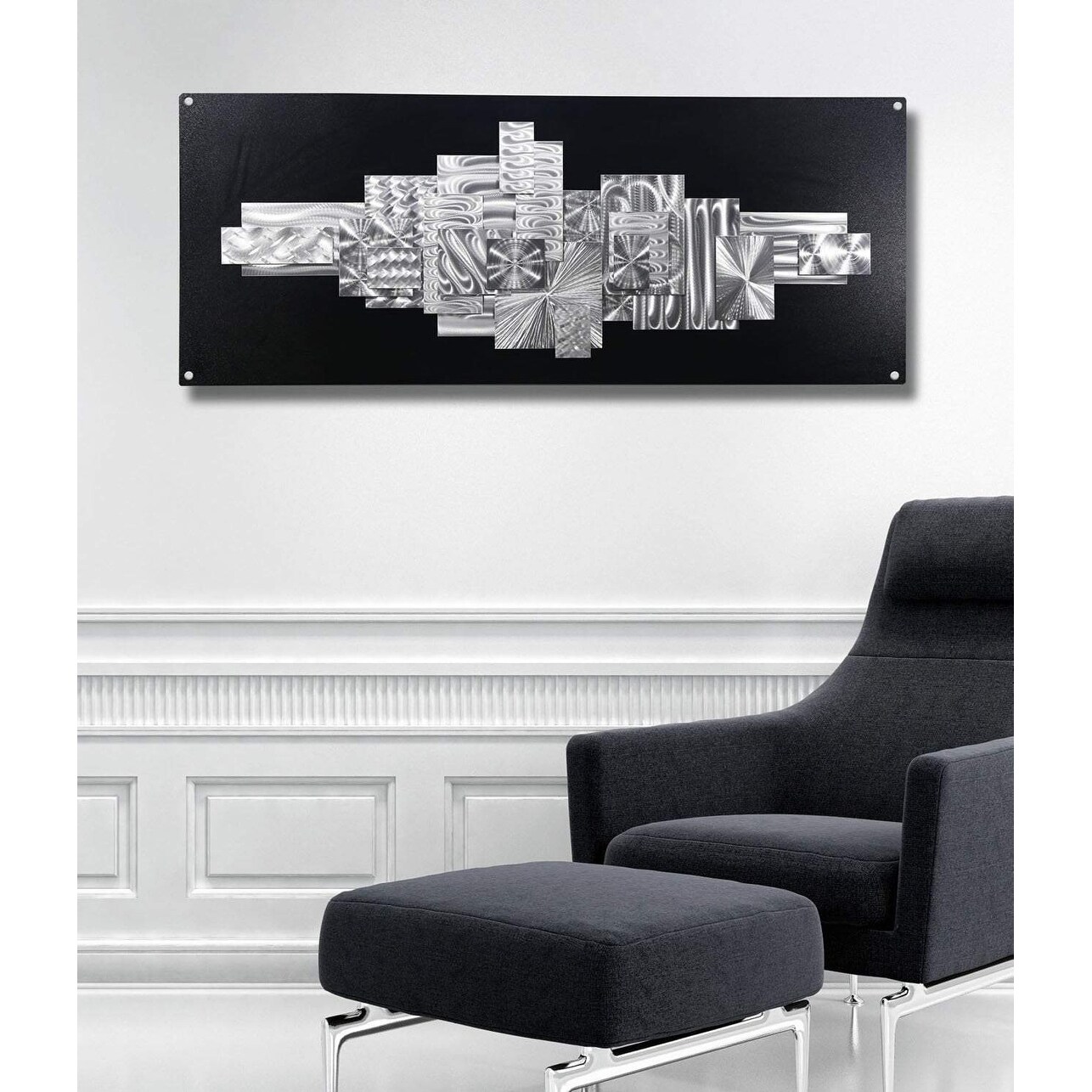 Shop Statements2000 Black Silver Large Abstract Metal Wall Art