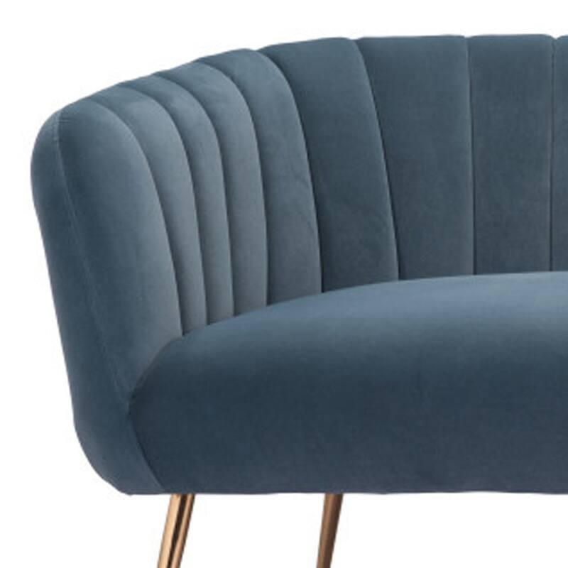 HomeRoots 70" Beige Velvet Sofa With Gold Legs